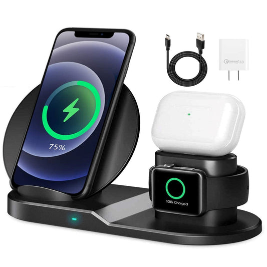 5Core Wireless Charging Station  10W 3 in 1 Fast Phone Watch Earpod Mobile & Laptop Accessories Violet Rose   