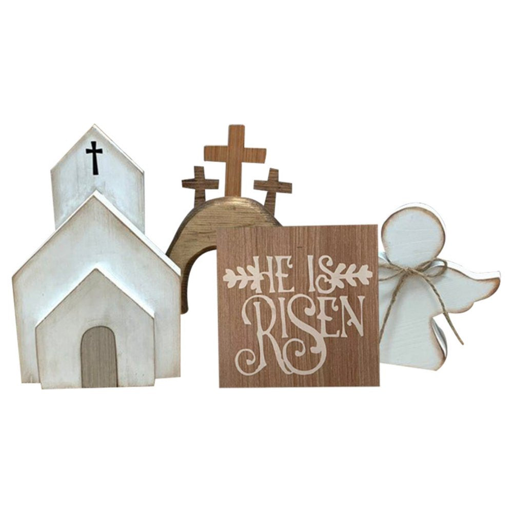 Spring Easter Cross Risen Figurine Decor Nativity Set  K-lerta Shop   