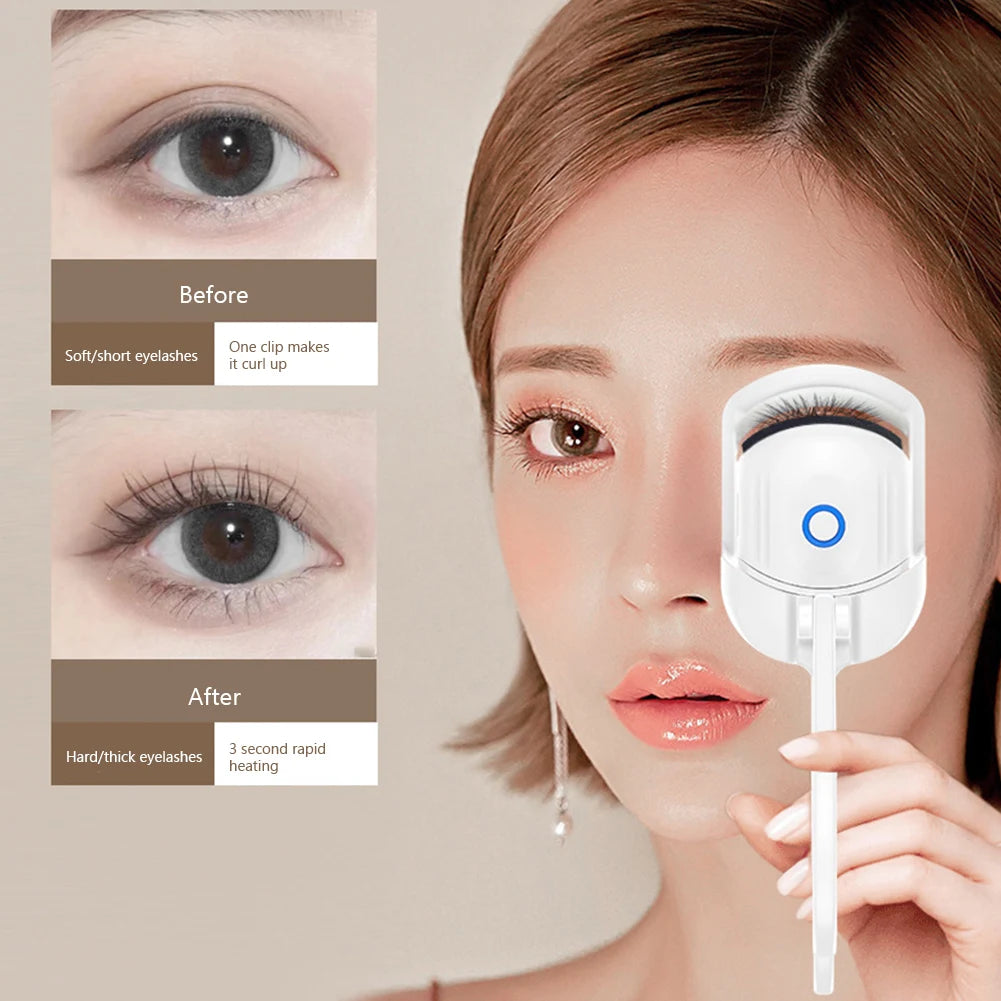 Heated Eyelashes Curler USB Rechargeable Electric Eyelash Curlers Quick Heating & Long-Lasting Curling Eyelash Curler  K-lerta Shop   