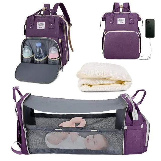 Portable Baby Bed  K-lerta Shop Purple With USB  