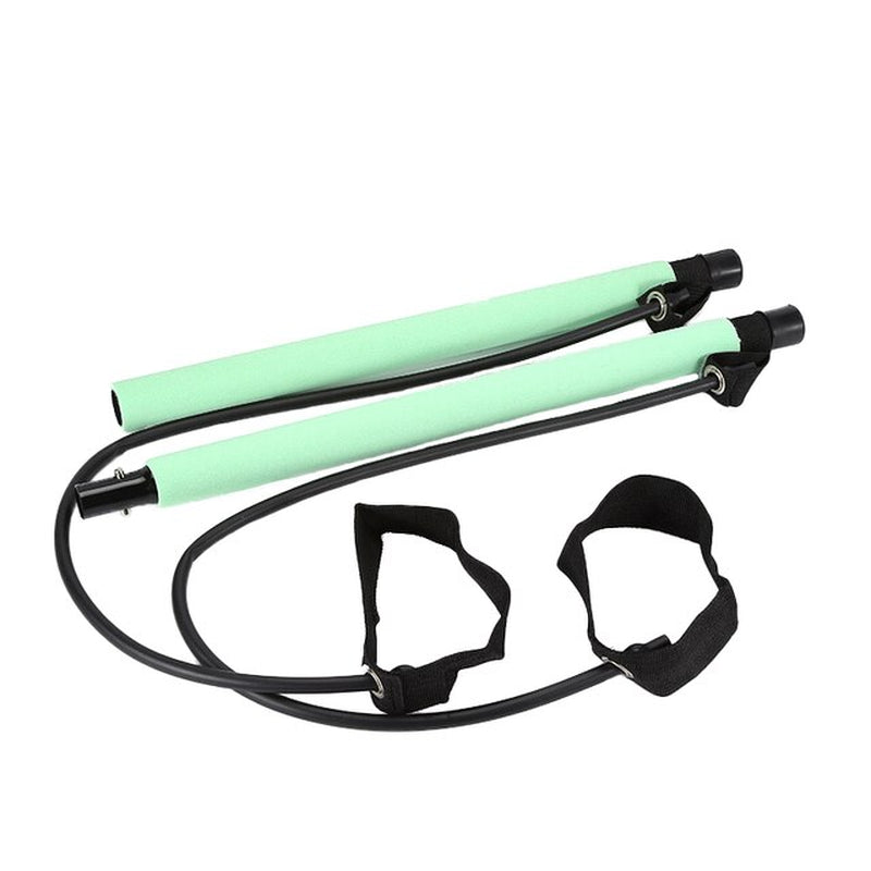 Multifunctional Pilates Bar Combination Fitness Bar Yoga Chest Expansion Tension Rope Back Trainer Elastic Rope Stretching Belt  K-lerta Shop Turquoise  