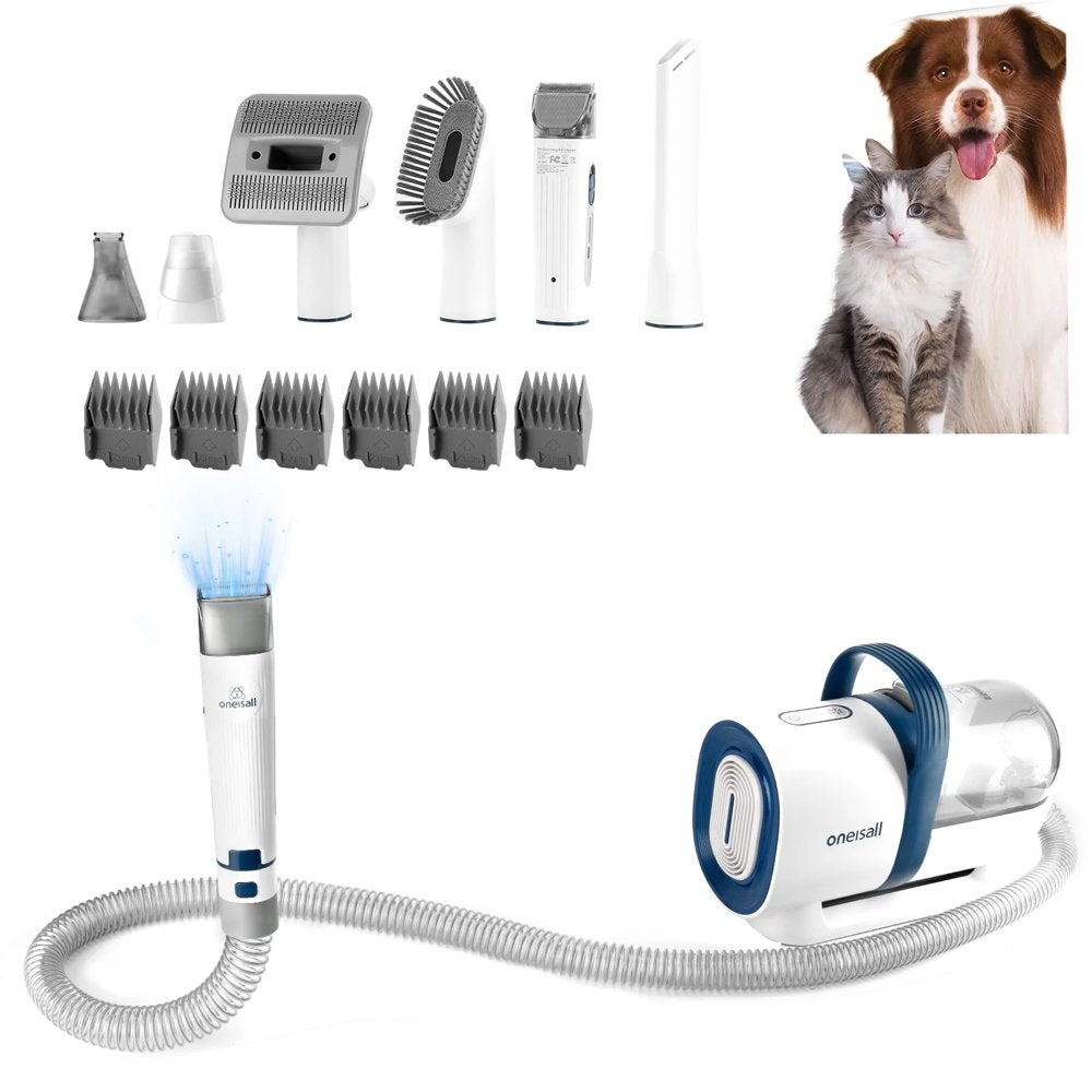 7 in 1 Dog Grooming Kit, Low Noise Pet Grooming Vacuum with 1.5 L Dust Cup, Dog Vacuum for Shedding Grooming, with 7 Professional Grooming Tools for Dogs Cats Pet Hair & Home Car Cleaning Petcare K-lerta Shop   