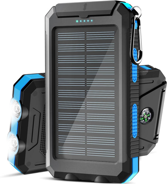 Solar Charger,38800Mah Portable Solar Power Bank,Waterproof External Backup Battery Power Pack Charger with USB C/LED Flashlights Compatible with Iphone,Tablet,Android,Suitable for Outdoor Camping  K-lerta Shop   