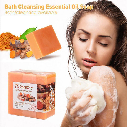 Tumeric Soap Skin Whitening Dark Spots Lightening Acne Brightening Turmeric 100G  K-lerta Shop   