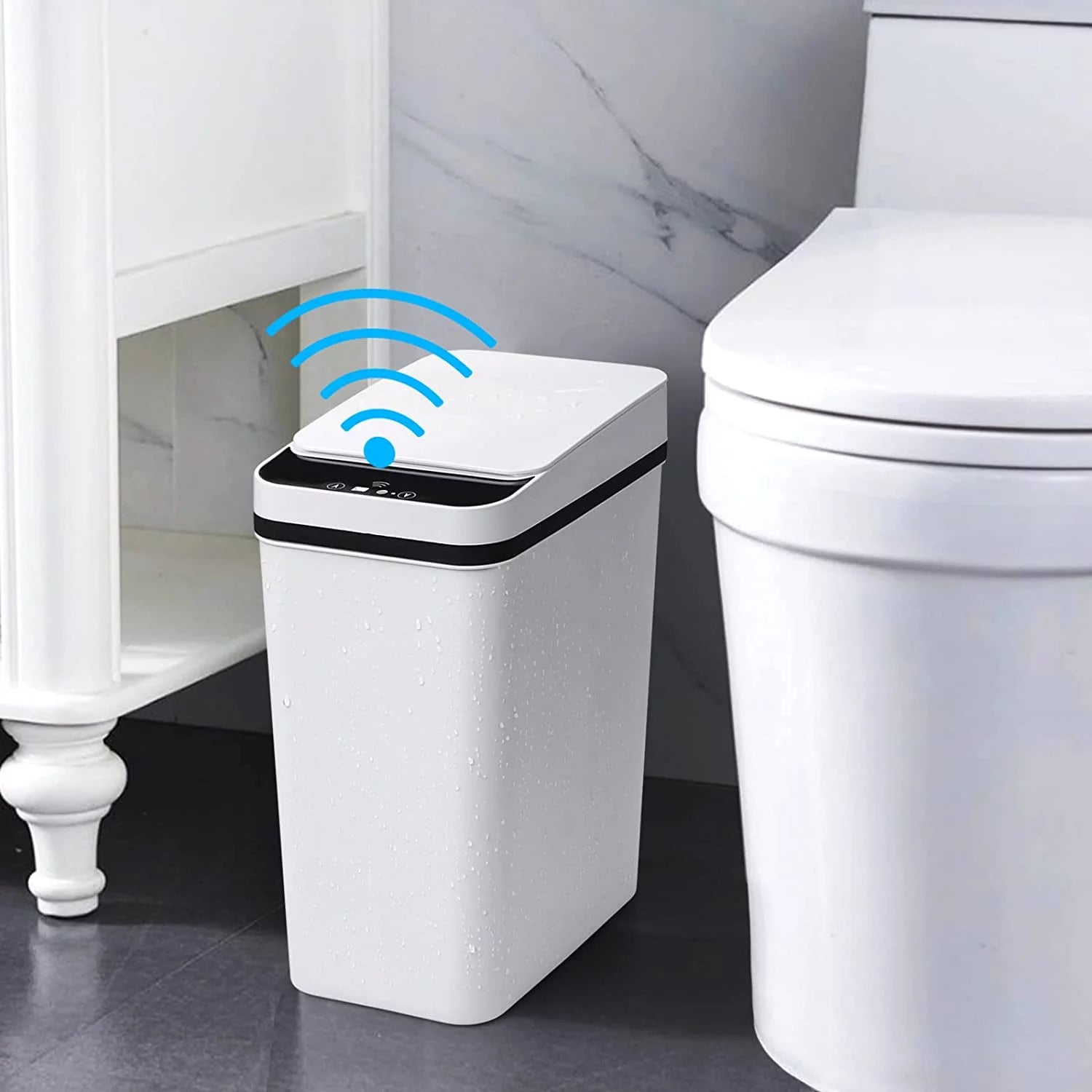 2.5 Gallon Bathroom Trash Can, Trash Cans for Kitchen, Plastic Trash Can with Lid, Smart Touchless  K-lerta Shop   