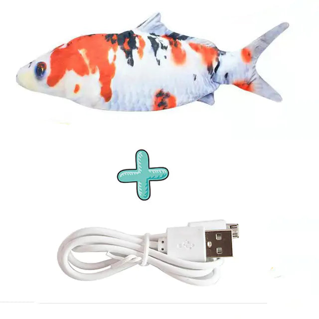 Cats USB Charger Interactive Toy Fish  K-lerta Shop Jump and USB Cable 14  