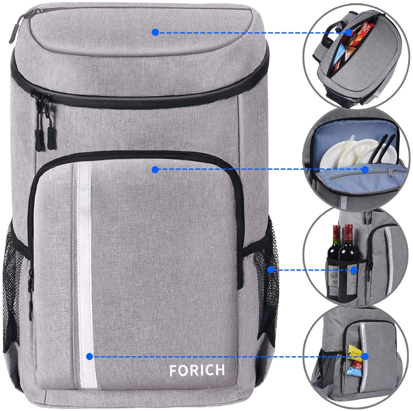 Backpack Cooler Leakproof Insulated Waterproof Backpack Cooler Bag, Lightweight Soft Beach Cooler Backpack for Men Women to Work Lunch Picnics Camping Hiking, 30 Cans  K-lerta Shop   