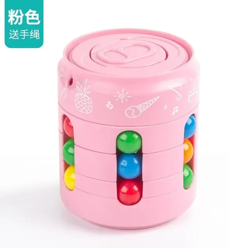 Rotating Magic Beans Cube Fingertip Fidgeted Toys Kids Adults Stress Relief Spin Bead Puzzles Children Education Intelligence  K-lerta Shop Pink (1254)  