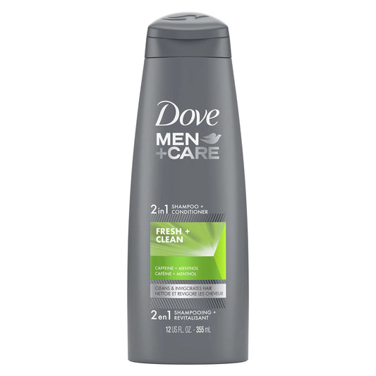 Men+Care Fresh Clean 2-In-1 Shampoo and Conditioner with Caffeine and Menthol, 12 Fl Oz  K-lerta Shop   