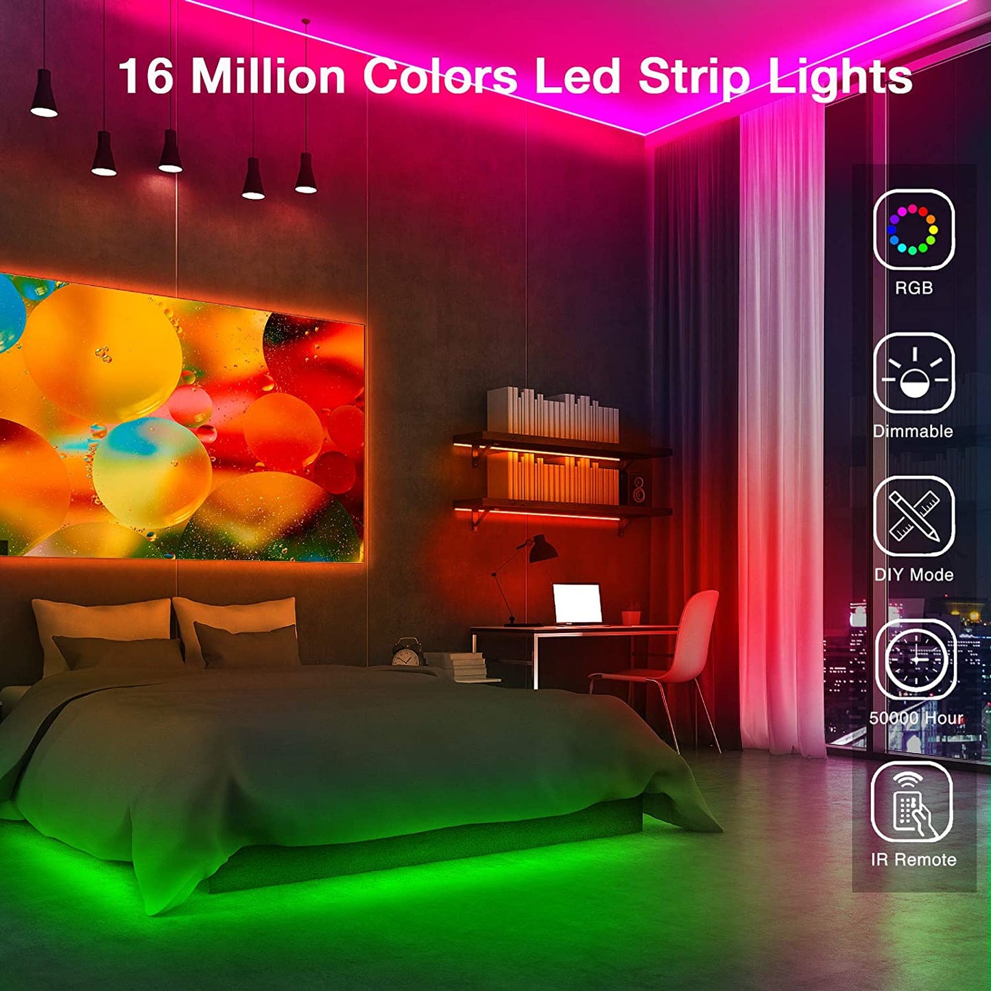 Led Lights for Bedroom Color Changing with 44 Keys Remote for Room  K-lerta Shop   