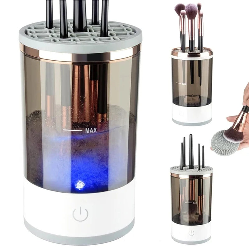 Electric Makeup Brush Cleaner Makeup Brush Cleaner with Brush Cleaning Pad Automatic Makeup Brush Cleaner Makeup Brush Tool  K-lerta Shop Black  