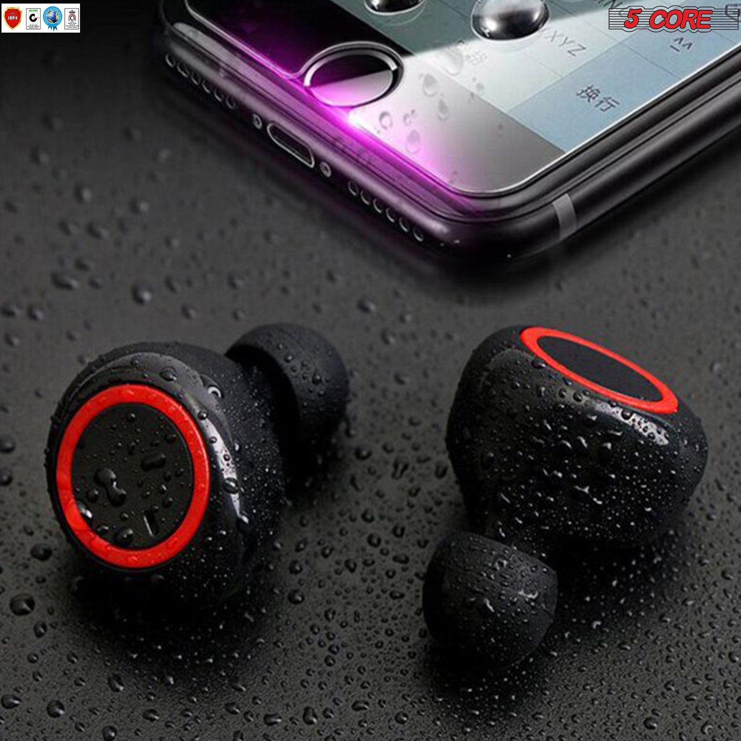 Wireless Ear Buds  Mini Bluetooth Noise Cancelling Earbud Audio & Video Violet Rose   