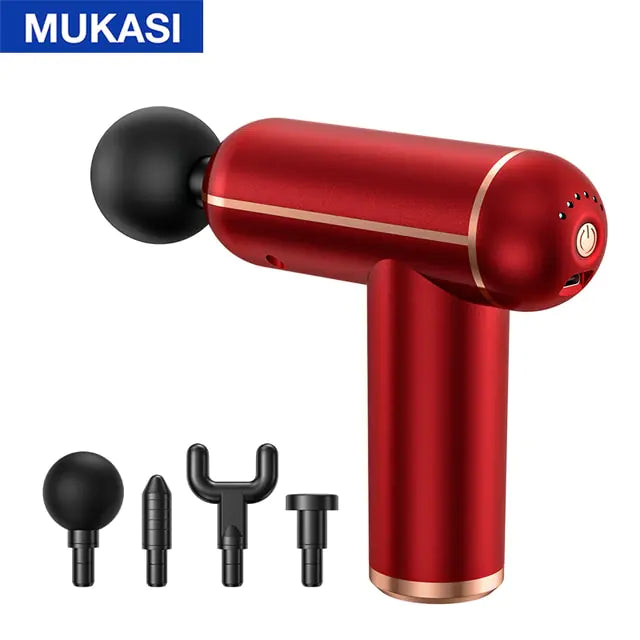 MUKASI Massage Gun Portable Percussion Pistol Massager  K-lerta Shop Red Button Type C Charge 