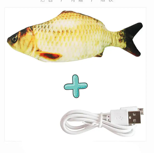 Cats USB Charger Interactive Toy Fish  K-lerta Shop Jump and USB Cable 1  