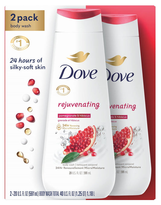 Rejuvenating Gentle Women'S Body Wash All Skin Type, Pomegranate & Hibiscus, 20 Fl Oz Twin Pack  K-lerta Shop   