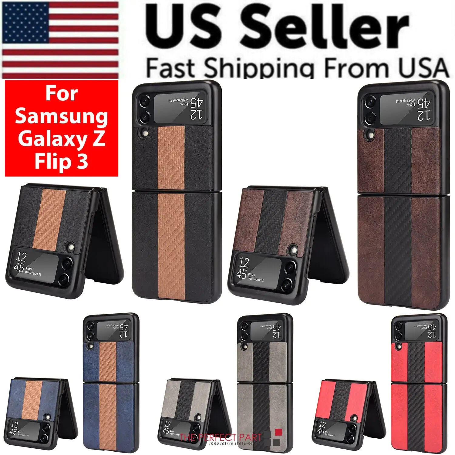 For Samsung Galaxy Z Flip 3 5G Slim Folding Leather Shockproof Phone Case Cover  K-lerta Shop   