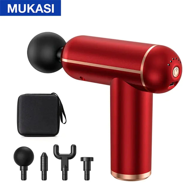 MUKASI Massage Gun Portable Percussion Pistol Massager  K-lerta Shop Red Button With Bag Type C Charge 