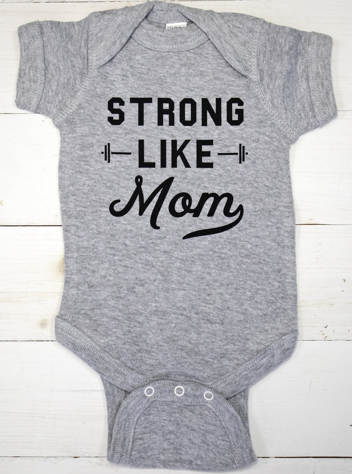 Strong Like Mom Baby Bodysuit Kids & Babies Orange Apollo   