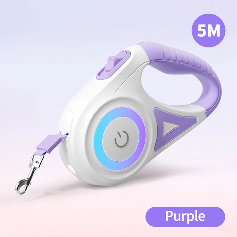 Automatic Retractable Dog Leash LED Luminous Leading  K-lerta Shop Purple  