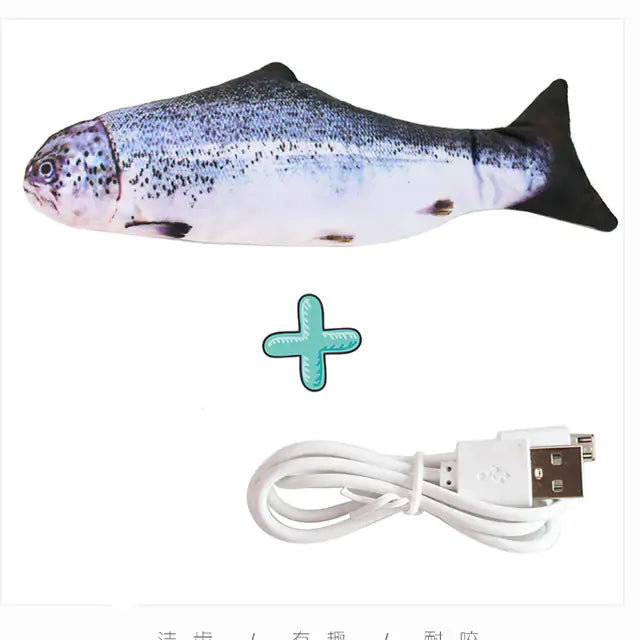 Cats USB Charger Interactive Toy Fish  K-lerta Shop Jump and USB Cable 4  