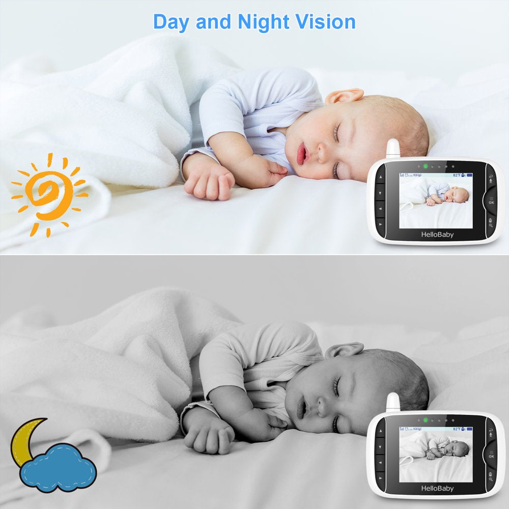 Baby Monitor with Remote Pan-Tilt-Zoom Camera, 3.2 Inch Video Baby Monitor HB65 with Camera and Audio, Night Vision, 2-Way Talk,Temperature Sensor, 960Ft Range Tech Accessories K-lerta Shop   