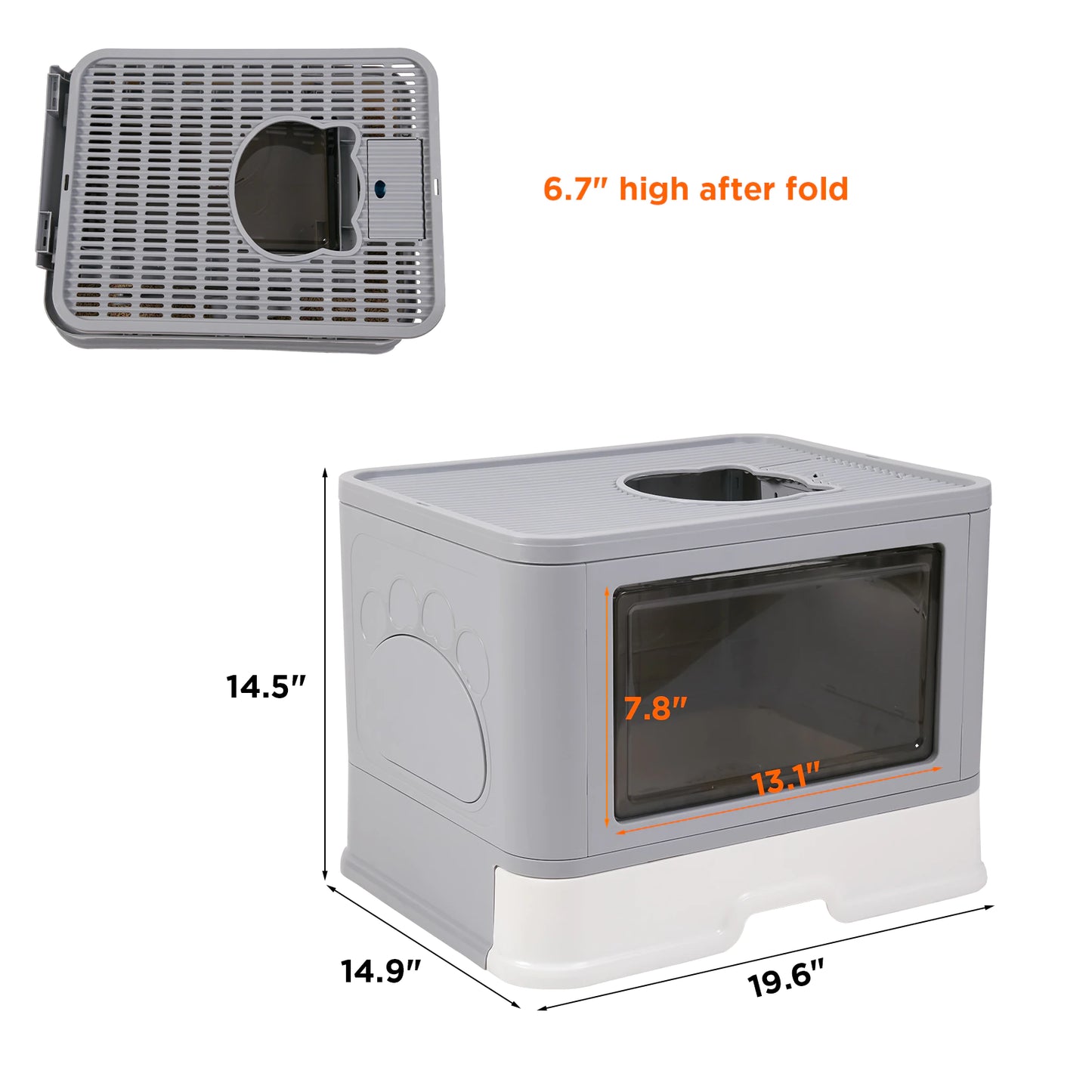 Cat Litter Box Fully Enclosed and Foldable Pets K-lerta Shop   