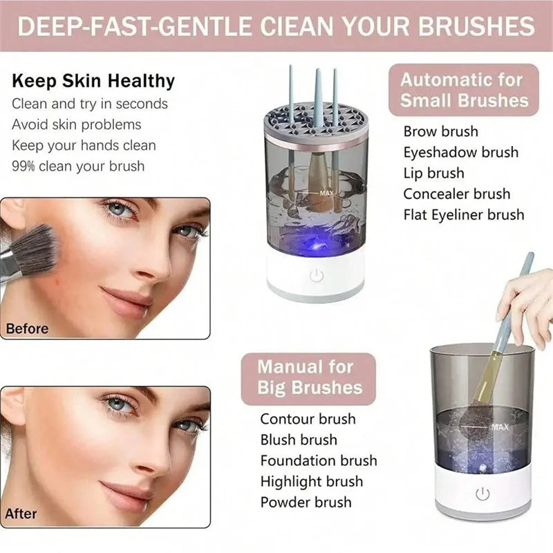 Electric Makeup Brush Cleaner Makeup Brush Cleaner with Brush Cleaning Pad Automatic Makeup Brush Cleaner Makeup Brush Tool  K-lerta Shop   