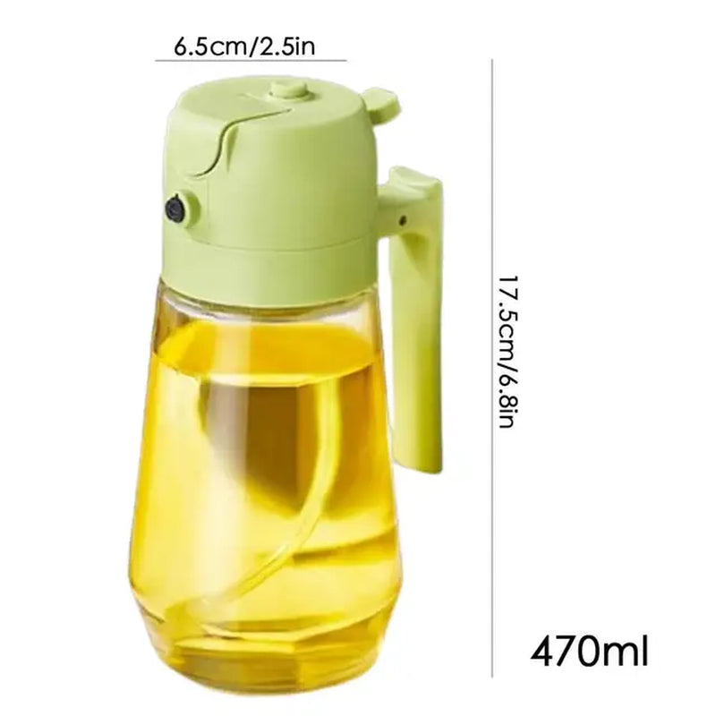 Oil Dispenser and Vinegar Sprayer with 3 Replaceable Nozzle  K-lerta Shop Green  