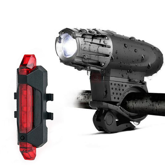 USB Rechargeable Head & Tail Light Set, 4 Modes, LED Sports & Outdoors Ivory Coeus   