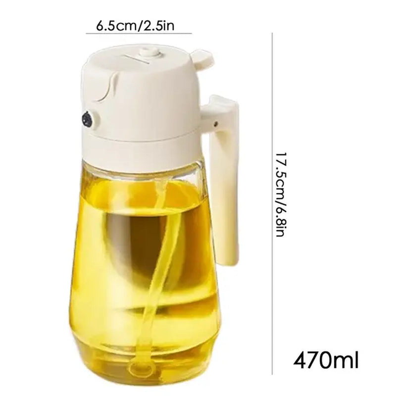 Oil Dispenser and Vinegar Sprayer with 3 Replaceable Nozzle  K-lerta Shop Beige  