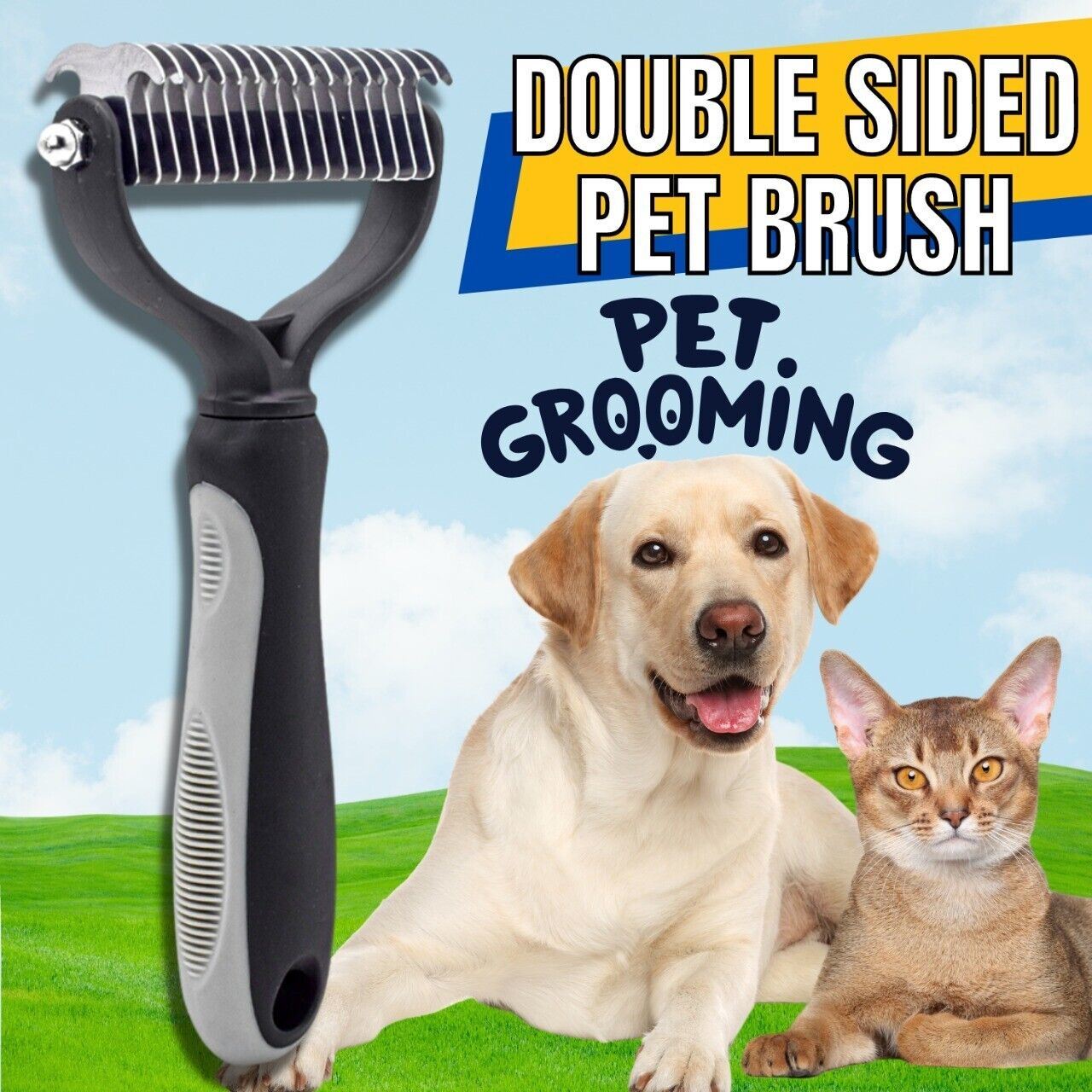 Pet Deshedding Brush Dog Cat Hair Remover Mitt Massage Brush Grooming Petcare Maroon Simba   