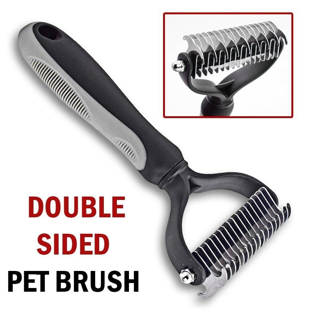 Pet Deshedding Brush Dog Cat Hair Remover Mitt Massage Brush Grooming Petcare Maroon Simba   