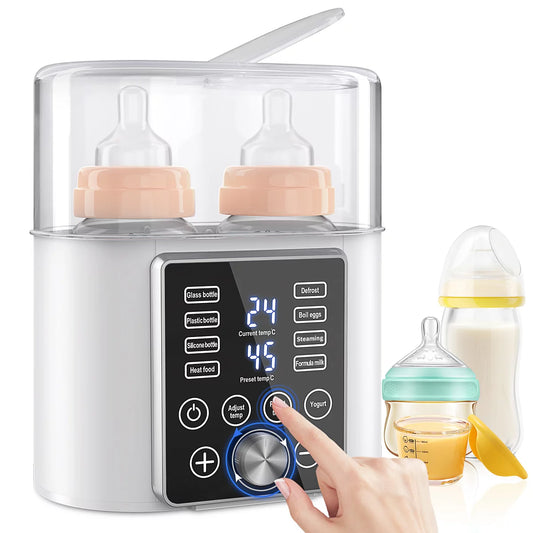 Baby Bottle Warmer, 12-In-1 Babies Fast Bottle Milk Warmer, Double Food Heater Defrost Bpa-Free with Twins, LCD Display, Timer & 24H Temperature Control for Breastmilk & Formula  K-lerta Shop   