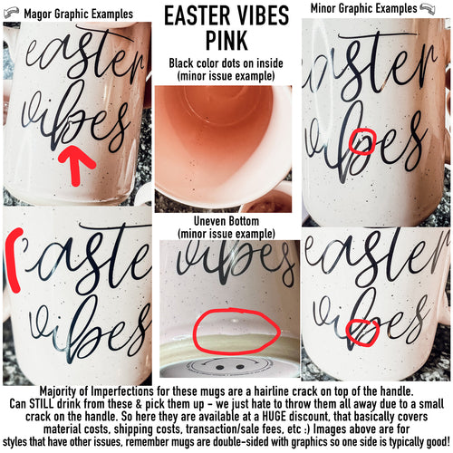 Imperfect Easter Mugs (Read Description) Other Cerise Thalassa Pink Hunny Bunny Mama Major Imperfection