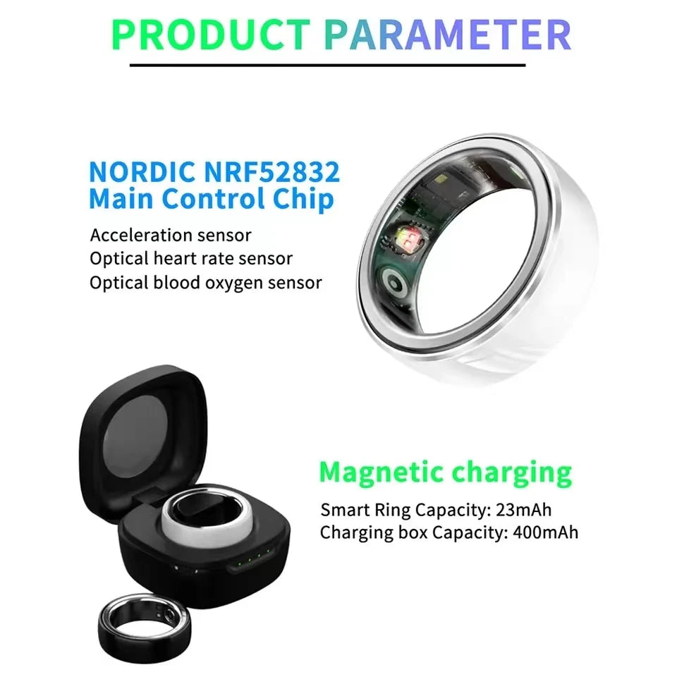 2024 New NFC Smart Ring Men Sports Fitness Tracker Women Waterproof Sports Fitness Smart Ring for Android IOS PK R1 Lovers+Box  K-lerta Shop   