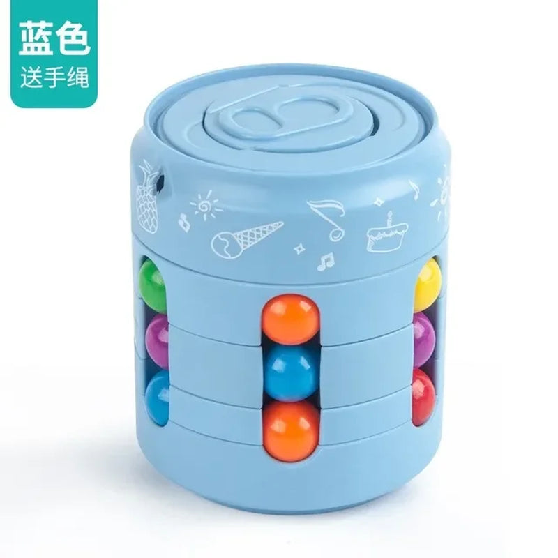 Rotating Magic Beans Cube Fingertip Fidgeted Toys Kids Adults Stress Relief Spin Bead Puzzles Children Education Intelligence  K-lerta Shop Blue  