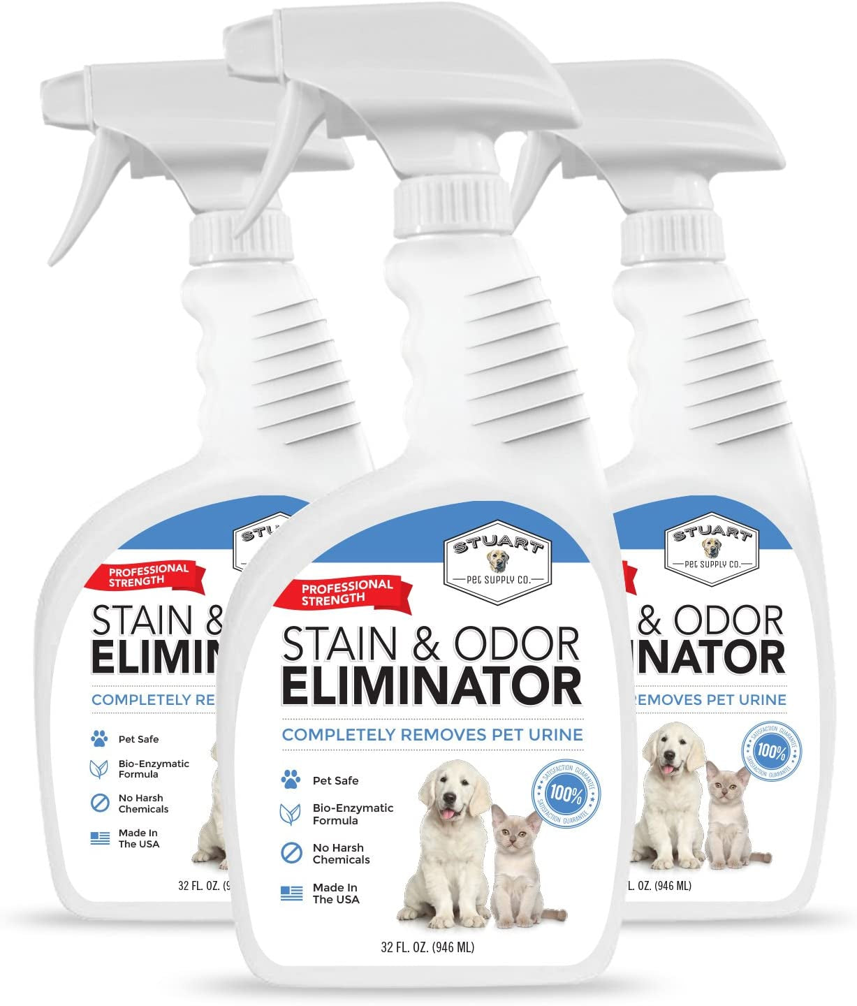 Professional Strength Pet Stain and Odor Eliminator Urine Odor Remover Pet Urine Enzyme Cleaner Enzymatic Cleaner for Dog Urine and Cat Urine Pet Odor Eliminator (32 Oz.)  K-lerta Shop   