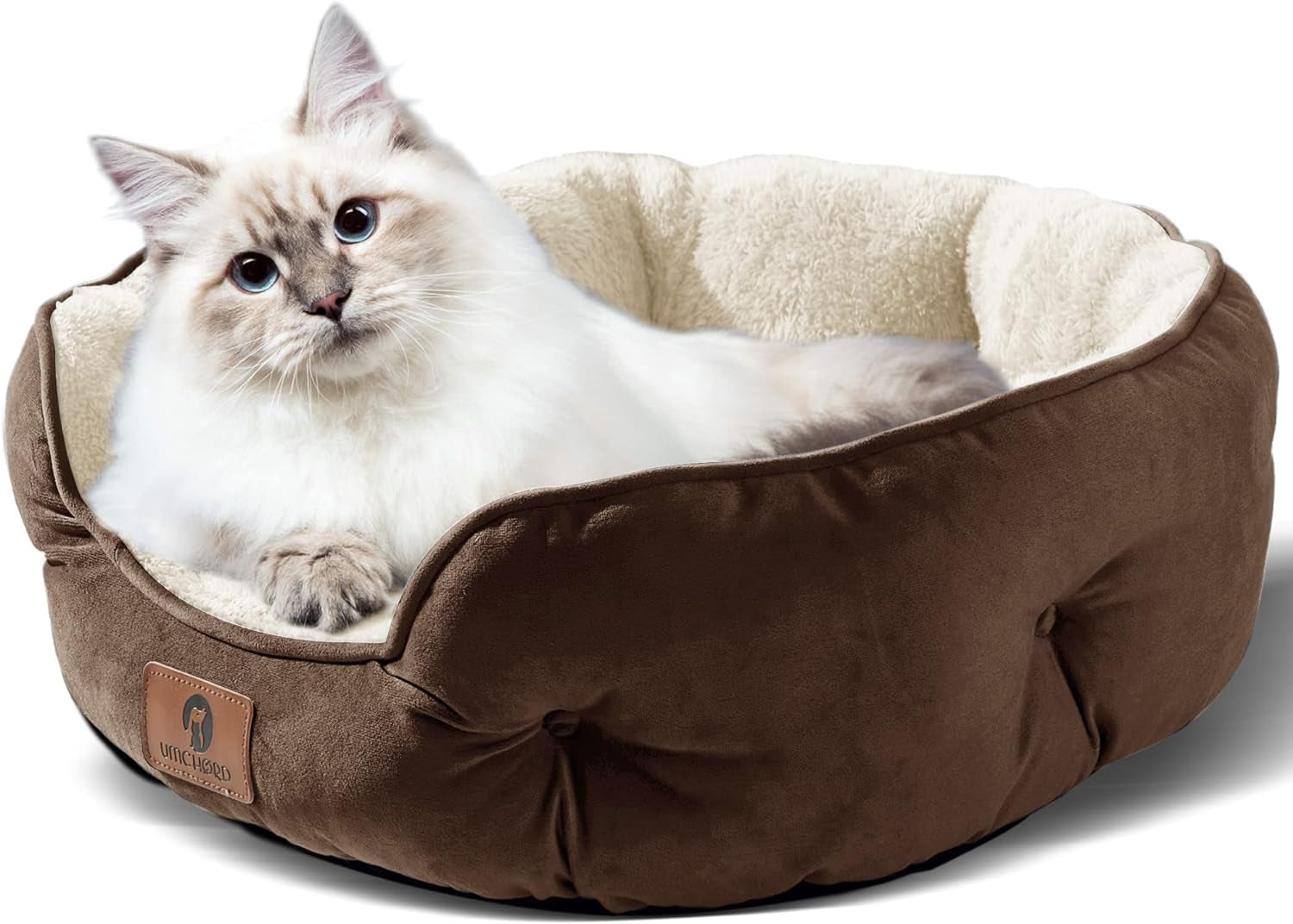 Small Dog Bed for Small Dogs, Cat Beds for Indoor Cats, Pet Bed for Puppy and Kitty, Extra Soft & Machine Washable with Anti-Slip & Water-Resistant Oxford Bottom, Brown, 20 Inches Pets K-lerta Shop   