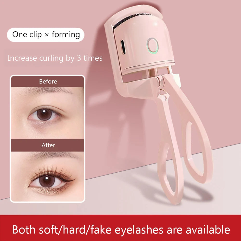 Heated Eyelashes Curler USB Rechargeable Electric Eyelash Curlers Quick Heating & Long-Lasting Curling Eyelash Curler  K-lerta Shop   