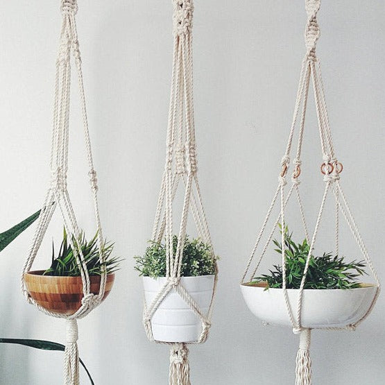 Macrame Plant Hanger Home & Garden Silver Simba   